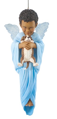 Puppy Love 2007 Ornament by Ebony Visions Image is watermarked for copyright protection and is not present on the actual art work.