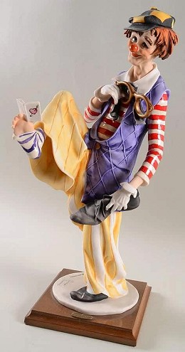 The Learned Clown by Giuseppe Armani Image is watermarked for copyright protection and is not present on the actual art work.