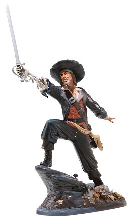 Pirates Of The Caribbean Captain Barbosa Black-Hearted Brigand by WDCC Disney Classics Image is watermarked for copyright protection and is not present on the actual art work.
