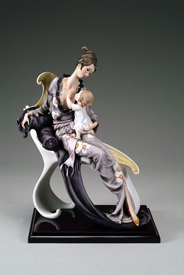 Mother And Child by Giuseppe Armani Image is watermarked for copyright protection and is not present on the actual art work.