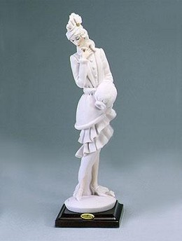 Lady With Muff by Giuseppe Armani Image is watermarked for copyright protection and is not present on the actual art work.