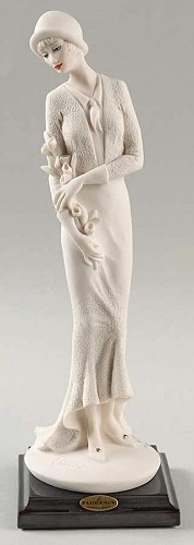 Lady With Flowers by Giuseppe Armani Image is watermarked for copyright protection and is not present on the actual art work.