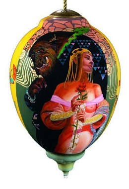 Beauty and the beast Neqwa Ornament by Thomas Blackshear Neqwa Image is watermarked for copyright protection and is not present on the actual art work.