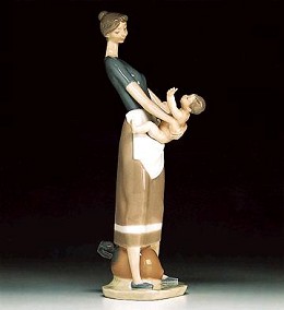 Mother And Child by Lladro Image is watermarked for copyright protection and is not present on the actual art work.