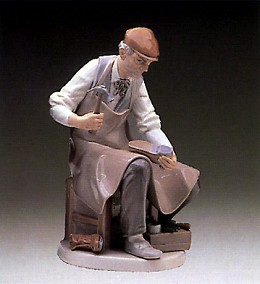 Cobbler 1973-85 by Lladro Image is watermarked for copyright protection and is not present on the actual art work.