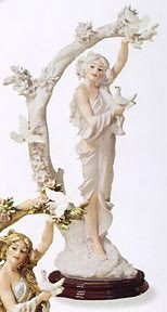 Young Lady With Doves by Giuseppe Armani Image is watermarked for copyright protection and is not present on the actual art work.