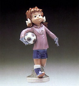 Lilly Soccer Player Le 1982-83 by Lladro Image is watermarked for copyright protection and is not present on the actual art work.
