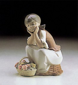 Pondering 1982-93 by Lladro Image is watermarked for copyright protection and is not present on the actual art work.