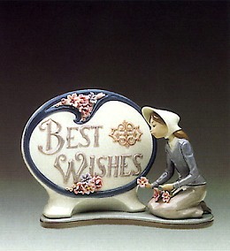 Best Wishes Plaque 1984-86 by Lladro Image is watermarked for copyright protection and is not present on the actual art work.