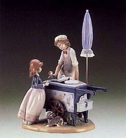 Ice cream Vendor 1985-95 by Lladro Image is watermarked for copyright protection and is not present on the actual art work.
