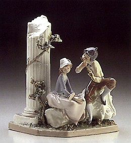 Lovers Serenade 1986-89 by Lladro Image is watermarked for copyright protection and is not present on the actual art work.