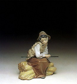 Old Shepherdess 1991-96 by Lladro Image is watermarked for copyright protection and is not present on the actual art work.