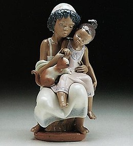 Soft Meow 1993-99 by Lladro Image is watermarked for copyright protection and is not present on the actual art work.