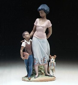 Ready To Learn by Lladro Black Legacy Image is watermarked for copyright protection and is not present on the actual art work.