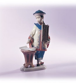 Asian Scholar 1995-2002 by Lladro Image is watermarked for copyright protection and is not present on the actual art work.