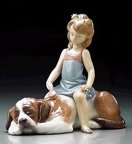 Contented Companion 1995-00 by Lladro Image is watermarked for copyright protection and is not present on the actual art work.