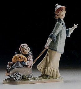 Pumpkin Ride 1996-99 by Lladro Image is watermarked for copyright protection and is not present on the actual art work.