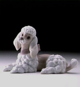 Poodle 1997-00 by Lladro Image is watermarked for copyright protection and is not present on the actual art work.