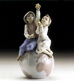 A World Of Love by Lladro Black Legacy Image is watermarked for copyright protection and is not present on the actual art work.