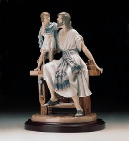 St. Joseph The Carpenter 1997-99 by Lladro Image is watermarked for copyright protection and is not present on the actual art work.