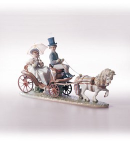 Through The Park 1997-02 by Lladro Image is watermarked for copyright protection and is not present on the actual art work.