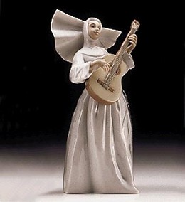 Sister With Guitar Usa 1997-99 by Lladro Image is watermarked for copyright protection and is not present on the actual art work.