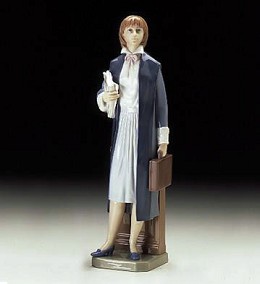 Female Lawyer 1997-00 by Lladro Image is watermarked for copyright protection and is not present on the actual art work.
