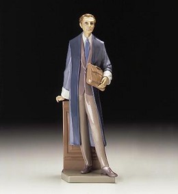 Male Lawyer 1997-00 by Lladro Image is watermarked for copyright protection and is not present on the actual art work.