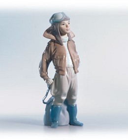 Little Aviator 1996-02 by Lladro Image is watermarked for copyright protection and is not present on the actual art work.