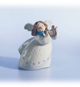 Little Angel With Lyre by Lladro Image is watermarked for copyright protection and is not present on the actual art work.