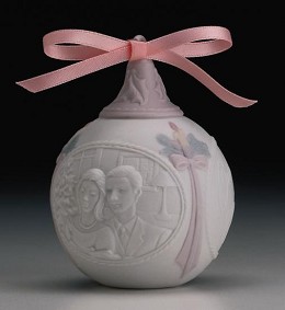 Our First Christmas 1997 Ornament by Lladro Image is watermarked for copyright protection and is not present on the actual art work.