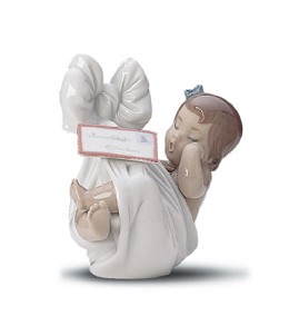 Heavens Gift (girl) 1999-01 by Lladro Image is watermarked for copyright protection and is not present on the actual art work.