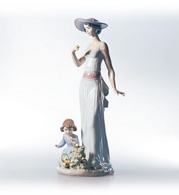 Flower In Bloom 1999-02 by Lladro Image is watermarked for copyright protection and is not present on the actual art work.