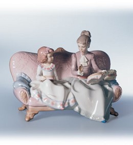 Embroidery Lesson 2000-02 by Lladro Image is watermarked for copyright protection and is not present on the actual art work.