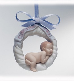 Baby's First Christmas 2002 Ornament by Lladro Image is watermarked for copyright protection and is not present on the actual art work.