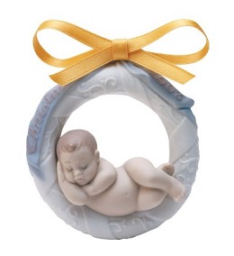 Baby's First Christmas 2003 Ornament by Lladro Image is watermarked for copyright protection and is not present on the actual art work.