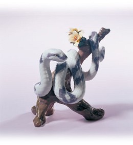 The Snake 2001 Zodiac Figure by Lladro Image is watermarked for copyright protection and is not present on the actual art work.