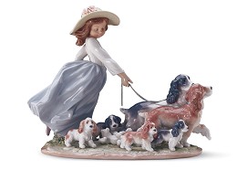 Puppy Parade Priviledge 2001-C by Lladro Image is watermarked for copyright protection and is not present on the actual art work.