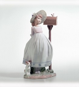 Waiting For Your Letter by Lladro Image is watermarked for copyright protection and is not present on the actual art work.