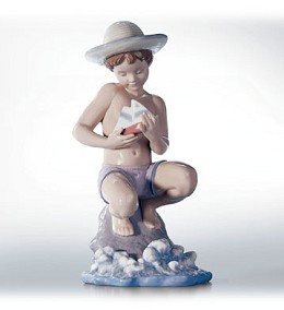 By The Seashore by Lladro Image is watermarked for copyright protection and is not present on the actual art work.