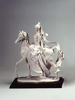 Lady On Horse by Giuseppe Armani Image is watermarked for copyright protection and is not present on the actual art work.