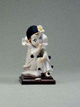 Pierrot Sucking Finger by Giuseppe Armani Image is watermarked for copyright protection and is not present on the actual art work.