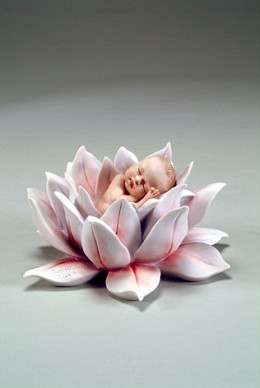 Water Lily Baby by Giuseppe Armani Image is watermarked for copyright protection and is not present on the actual art work.