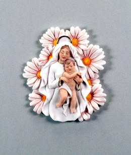 Madonna Of The Daisies - Plaque by Giuseppe Armani Image is watermarked for copyright protection and is not present on the actual art work.
