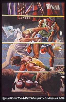 Olympic Boxing Signed Limited Edition Pencil Signed by Ernie Barnes Image is watermarked for copyright protection and is not present on the actual art work.