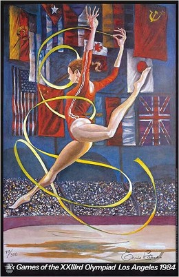 Olympic Gymnast Limited Edition Pencil Signed by Ernie Barnes Image is watermarked for copyright protection and is not present on the actual art work.