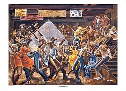 Sugar Shack by Ernie Barnes Image is watermarked for copyright protection and is not present on the actual art work.