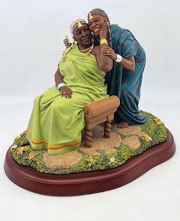 Sisters Forever In Elder Years by Ebony Visions Image is watermarked for copyright protection and is not present on the actual art work.