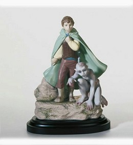 Frodo And Gollum by Lladro Image is watermarked for copyright protection and is not present on the actual art work.
