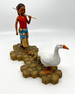 Gertie With Geese  by Ebony Visions Image is watermarked for copyright protection and is not present on the actual art work.